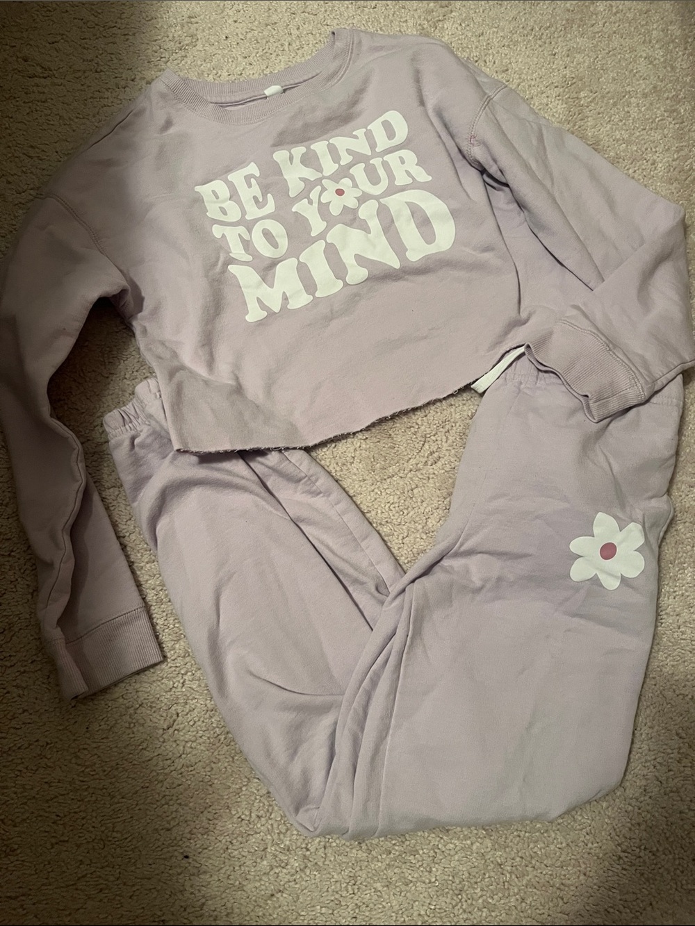 Love, fire | Kids Lavender Sweat Set, Medium
